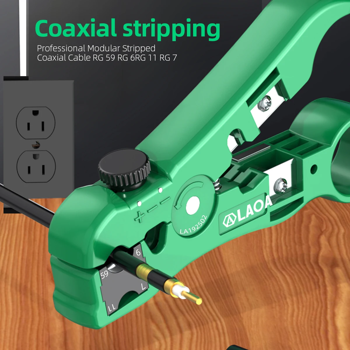 LAOA Multi-Function Adjustable Coaxial Cable Stripper Network Wire Peeler Cutter Tool SK5 Blade