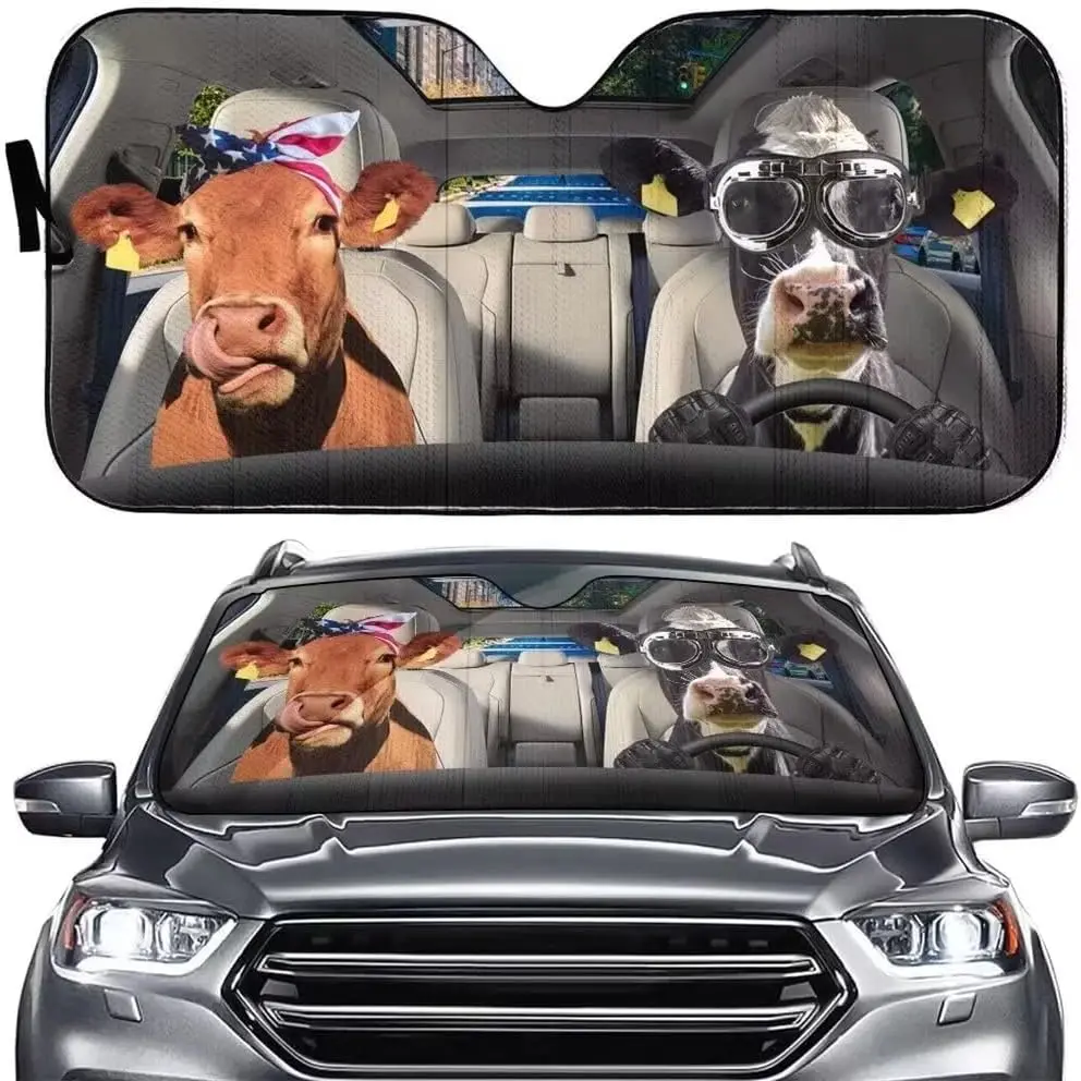 

Корова с очками, лобовое стекло автомобиля, солнцезащитный козырек, забавный скальпер, складной отражатель УФ-лучей, лобовое стекло, солнцезащитный козырек на переднее окно, козырек автомобиля G
