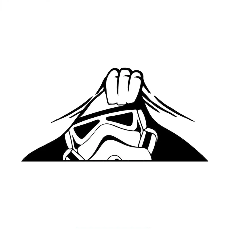 Car Stickers Stormtrooper PeekingVinyl Decals Car Motorcycle Bumper Body Rear Window Decorative Decals,15CM