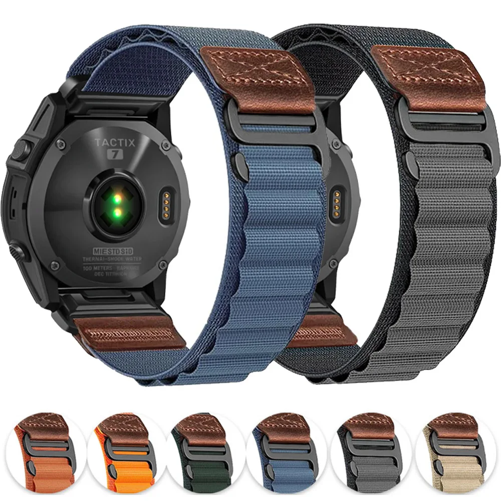 Image of 20/22/26mm Schnellwechsel-Nylonarmband für Garmin Tactix 8/Quatix 8/Fenix 8 E 7X Pro/Epix Pro Alpine Armband für Garmin Enduro 3 Band
