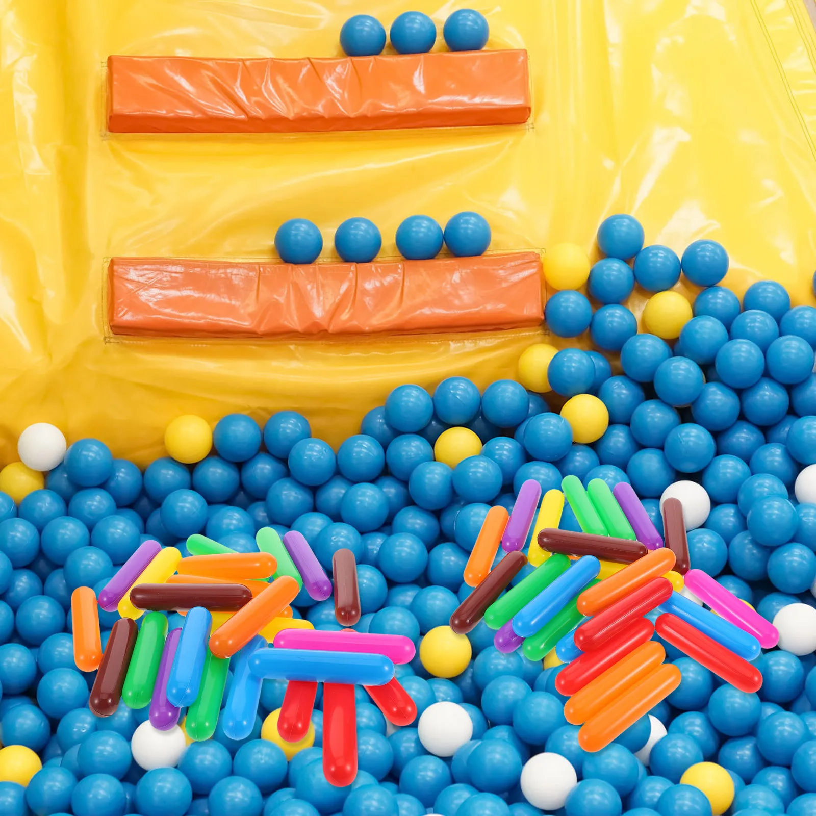 60 pezzi di palline oceaniche a strisce, palline di plastica colorate addensate, box per bambini, piscina per bambini, divertenti palline per esercizi all'aperto per la scuola materna