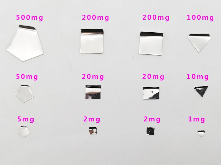 

1mg-500mg M1 F2 F1 grade Stainless steel Milligram Calibration Weight Set For Electric scale Balance Test 0.1~1g