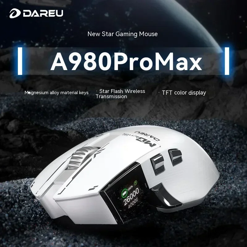 

Dareu A980 Pro/Pro Max Mouse Magnesium Alloy Paw3395 Wireless Three Mode Nearlink 8khz Lightweight Office Customized Gaming Mice