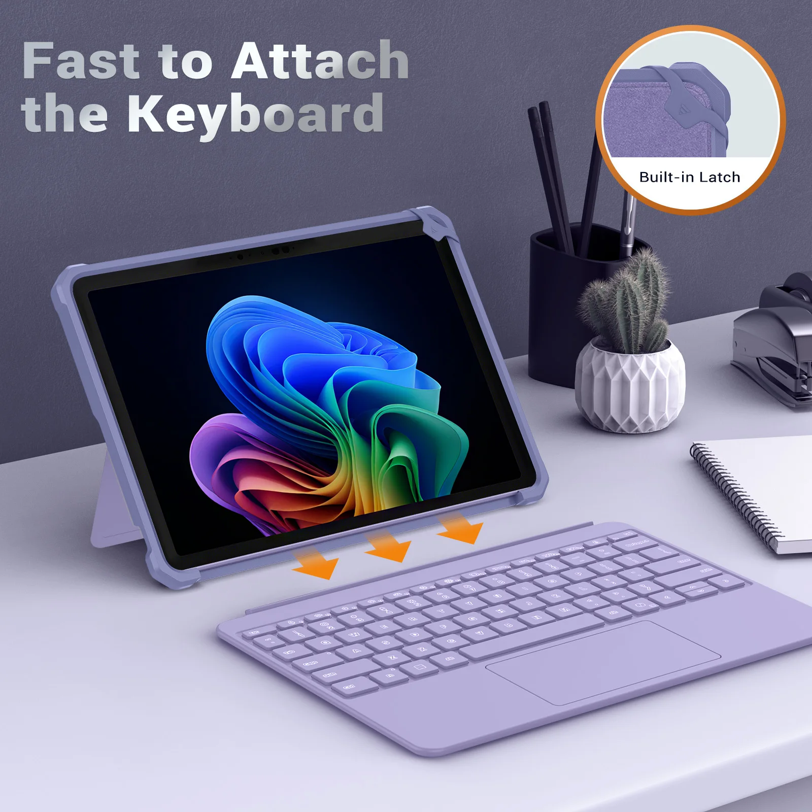 حافظة لجهاز Microsoft Surface Pro مقاس 12 بوصة 2025، غطاء متين واقٍ الكل في واحد مع حامل قلم خلفي، يدعم مرفق لوحة المفاتيح #1