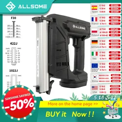 Allsome-Pistolet à clous électrique sans fil, Cloueur électronique, Cloueur à cadre portable, Travail de calcul, Batterie Makita, 18V, F30, 422