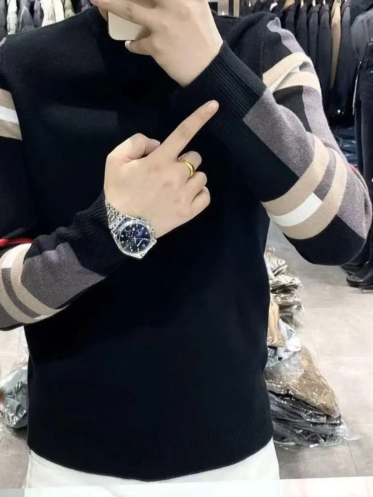 

European Sle Men's Long Sve Sweatirt Casual Warm Base Layer irt Faionable Autumn Winter New Arrival