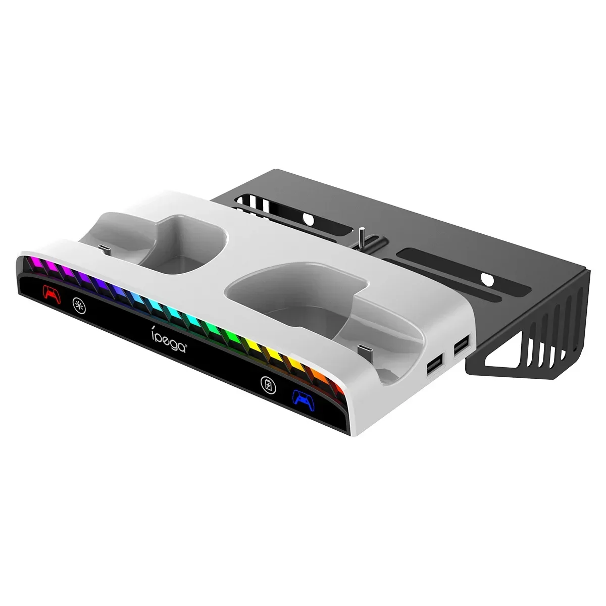 Imagem -04 - Suporte de Parede Universal para Console Ps5slim Ps5 Controlador de Jogo Carregamento Headphone Rack com Rgb Light Bar