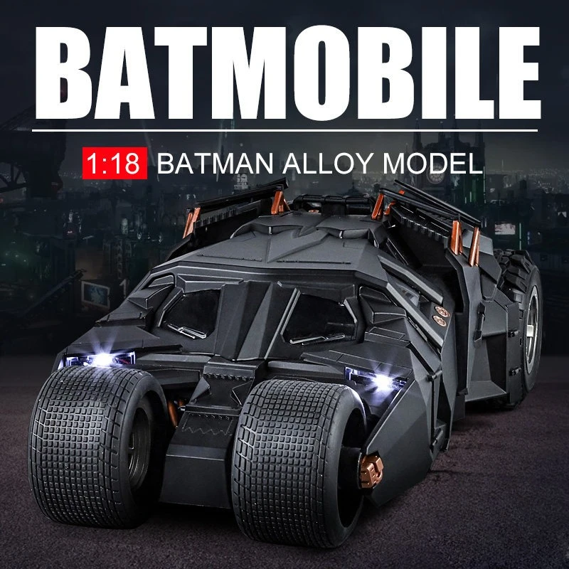 

1:18 Spray Simulation The Dark Knight Trilogy Tumbler Alloy Car Model Sound Light Children Toy Gift Diecast Alloy Car Model