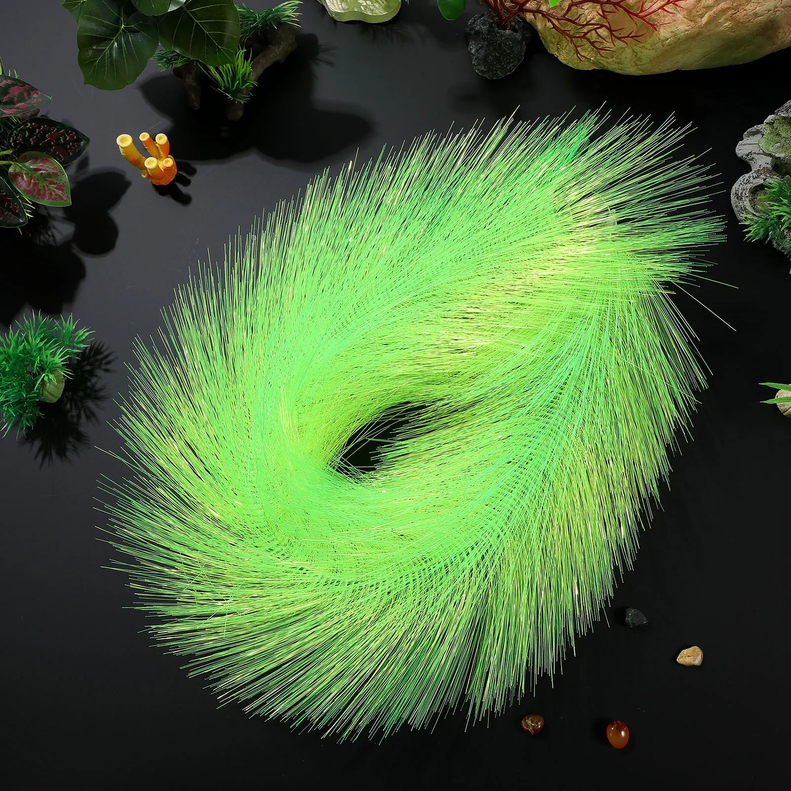 

2 Pcs Hatching Grass Brushes Durable Realistic Aquarium Plants Fish Tank Decor Green Simulation Aquatic Grass Easy Clean