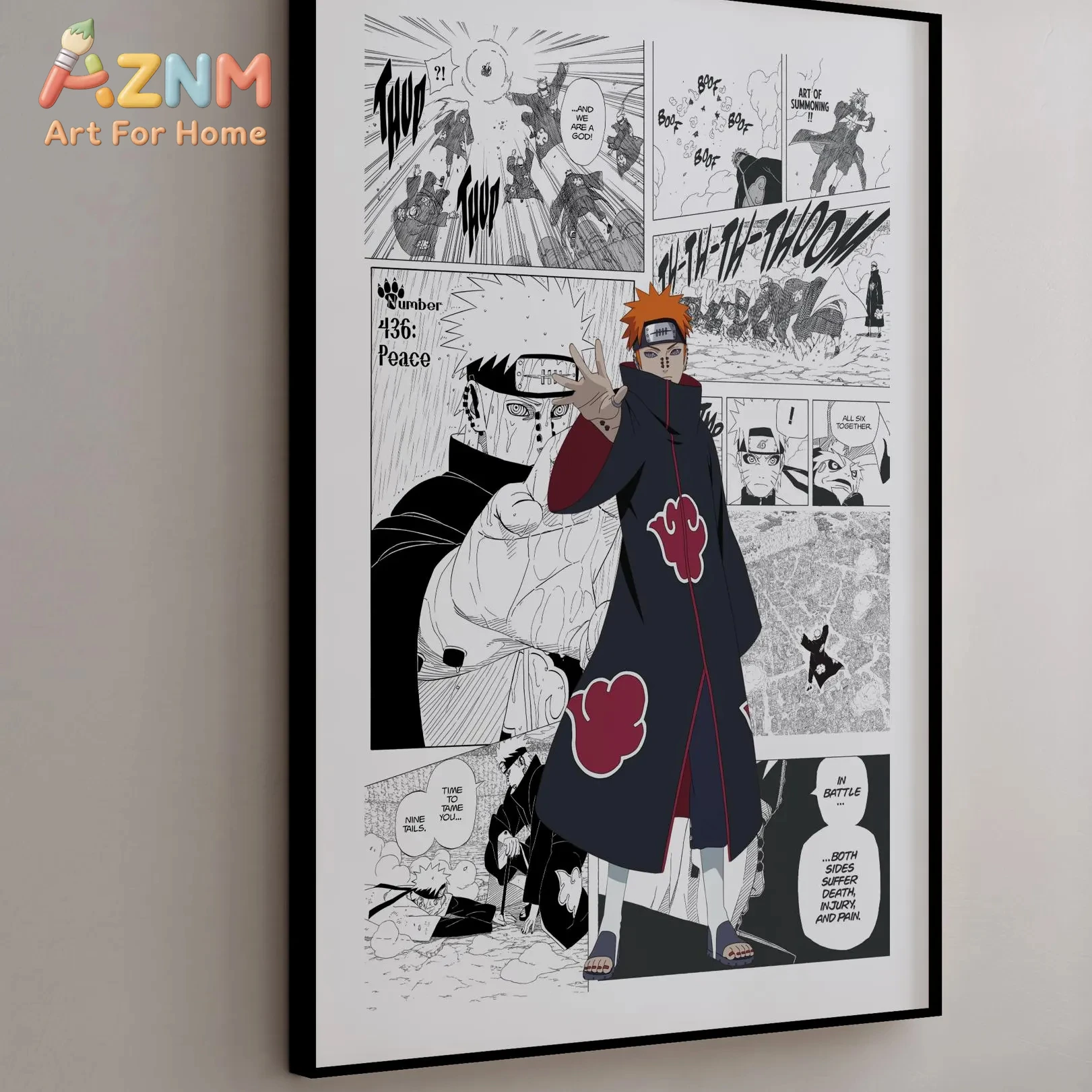 Póster moderno de anime clásico japonés, Naruto, organización Akatsuki, 1 unidad | Mural de pared con impresiones artísticas para sala de estar