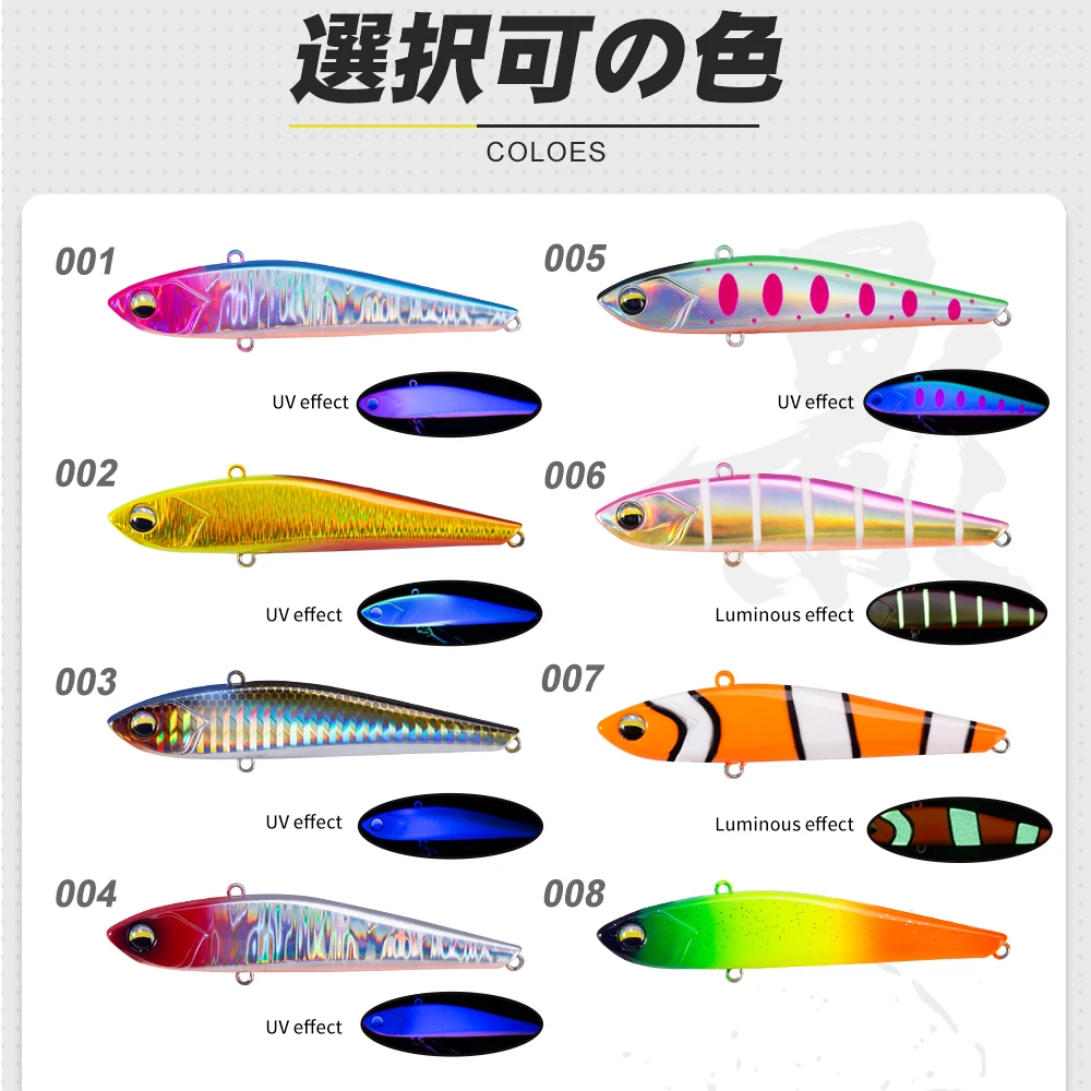 D1 Fiiish Señuelo Hielo para Lucio – 75mm/95mm VIB hundido - imagen 2