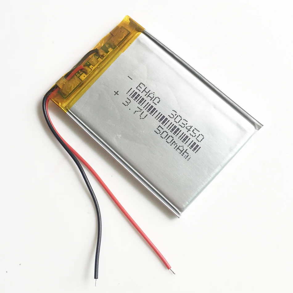 3.7V 500mAh 303450   Akumulator litowo-polimerowy Lipo do MP3 GPS DVD PSP Rejestrator Bluetooth E-book Camera