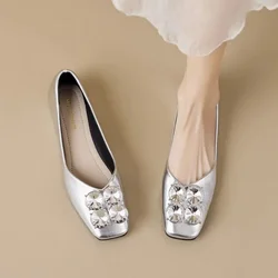 Rhinestone Woman Flats With Crystals Diamond Shoes For Women Lastest Young Social Hot Trendy Popular Luxury Brand Non Slip On