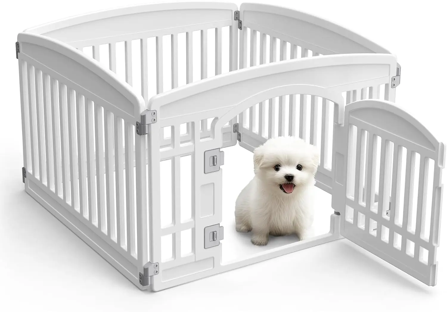 

g Dog Playpen 6-Panel 24"" | Safe & Secure Indoor/Outdoor Pet Fence | Folding & Portable | 35 X 35 X 24In, Ideal For Small