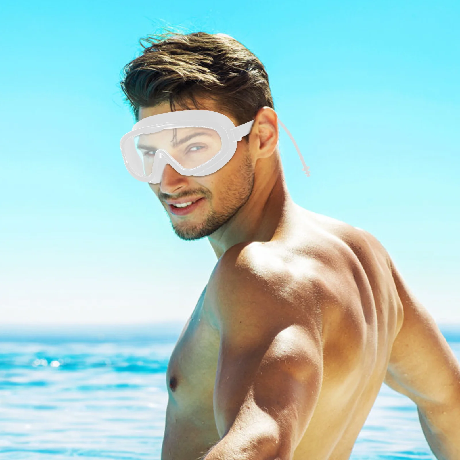 

Swim Goggles for Adults Anti-Fog Waterproof Big Frame High Definition Lens 4D Modeling Comfortable Wear No Dizziness