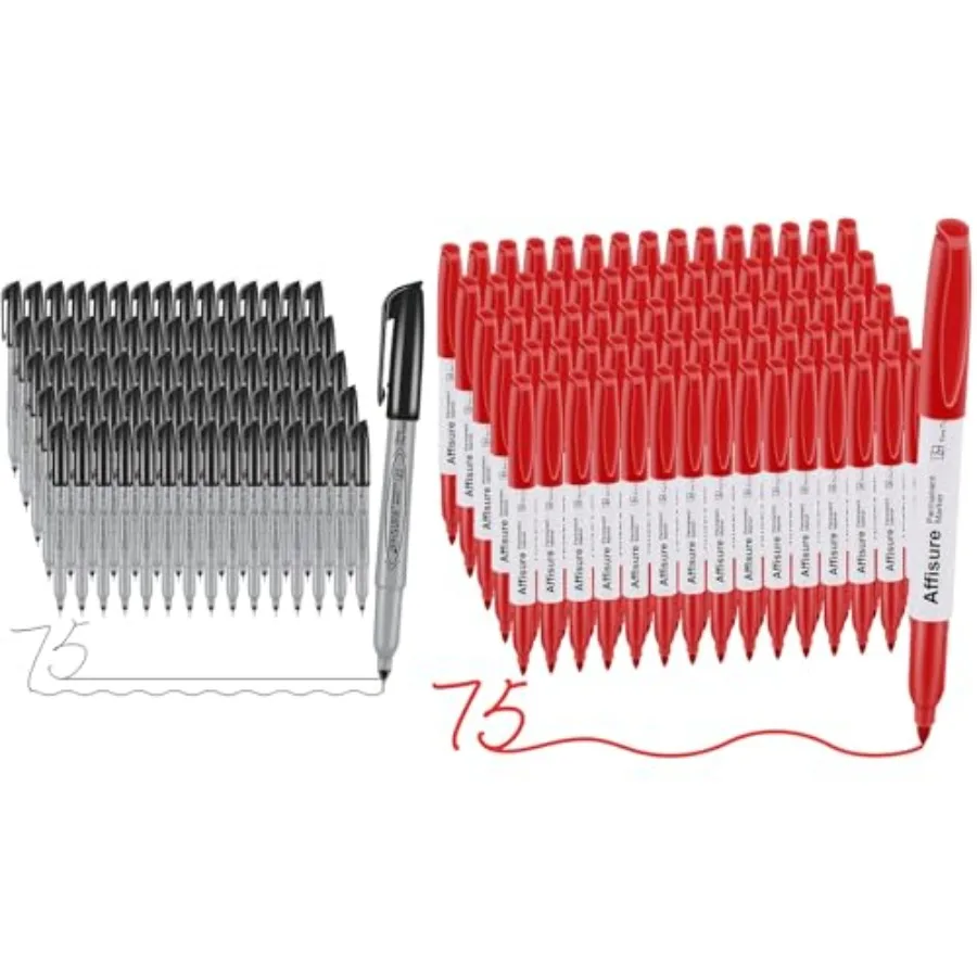 

Набор ультратонких перманентных маркеров и красные перманентные маркеры, 75 штук в упаковке