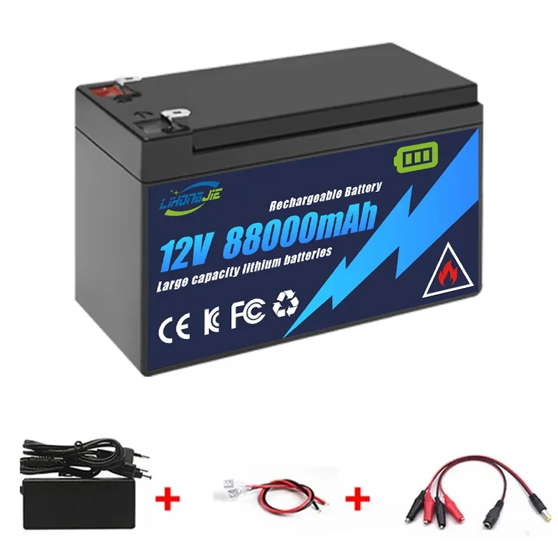 New original 12V 98Ah 128Ah 150Ah lithium battery pack with built-in BMS for solar boat  LED lamps 12.6V charger