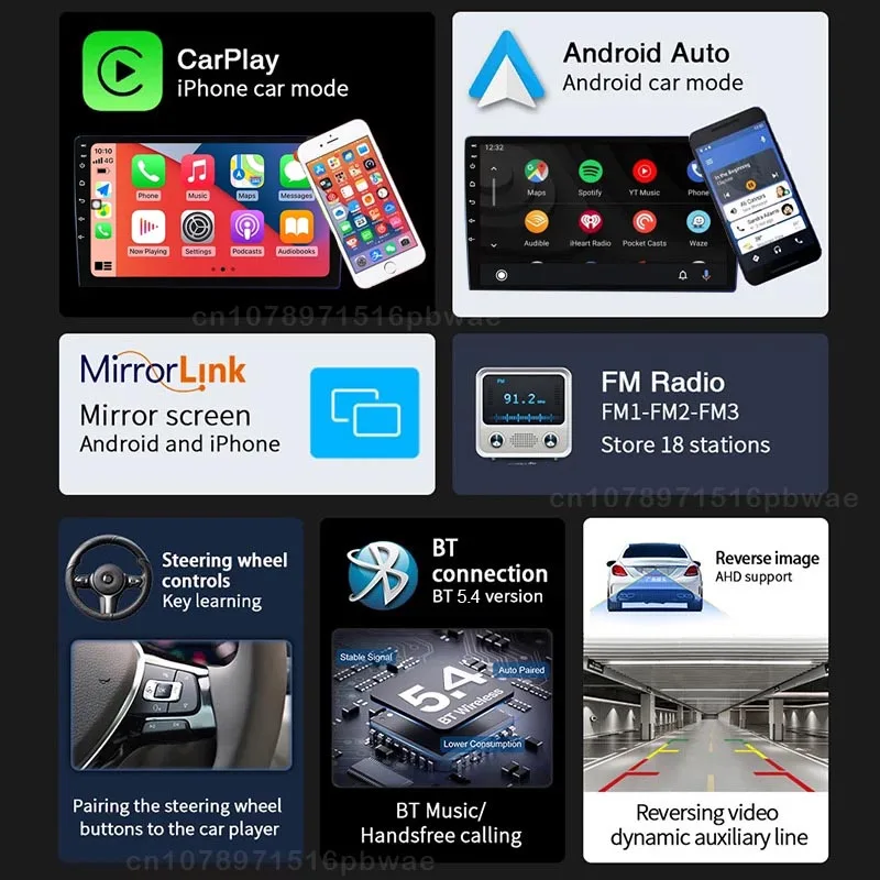 Android 14 Wireless CarPlay Auto For Hyundai Elantra 4 HD 2006 - 2012 Car Radio Multimedia Video Player GPS NAVI 4G  LTE 5G WIFI