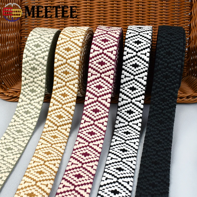 

1-5Meters 38mm Polyester Jacquard Webbing Tape Shoulder Bag Strap Ribbon Band Decorative Braid Garment DIY Sewing Accessories