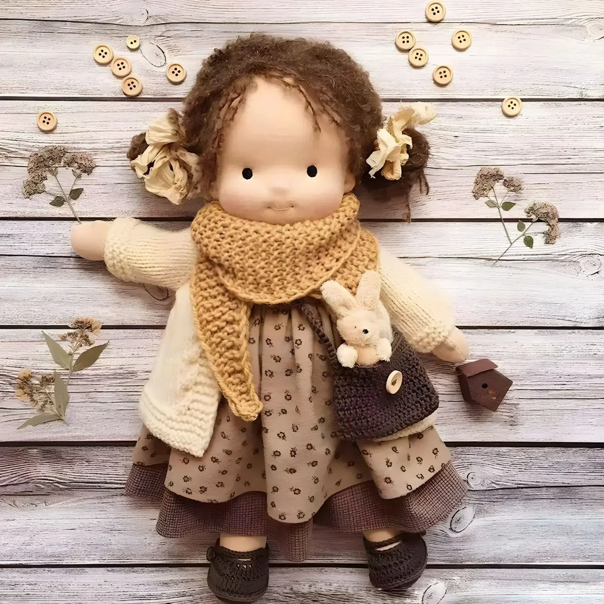 Waldorf Doll Handmade Mini Dress Up Dolls Mini Cute Native Enamel Doll Kawaii Soft Stuffed Plush Toys Girl Kids Birthday Gift images - 6