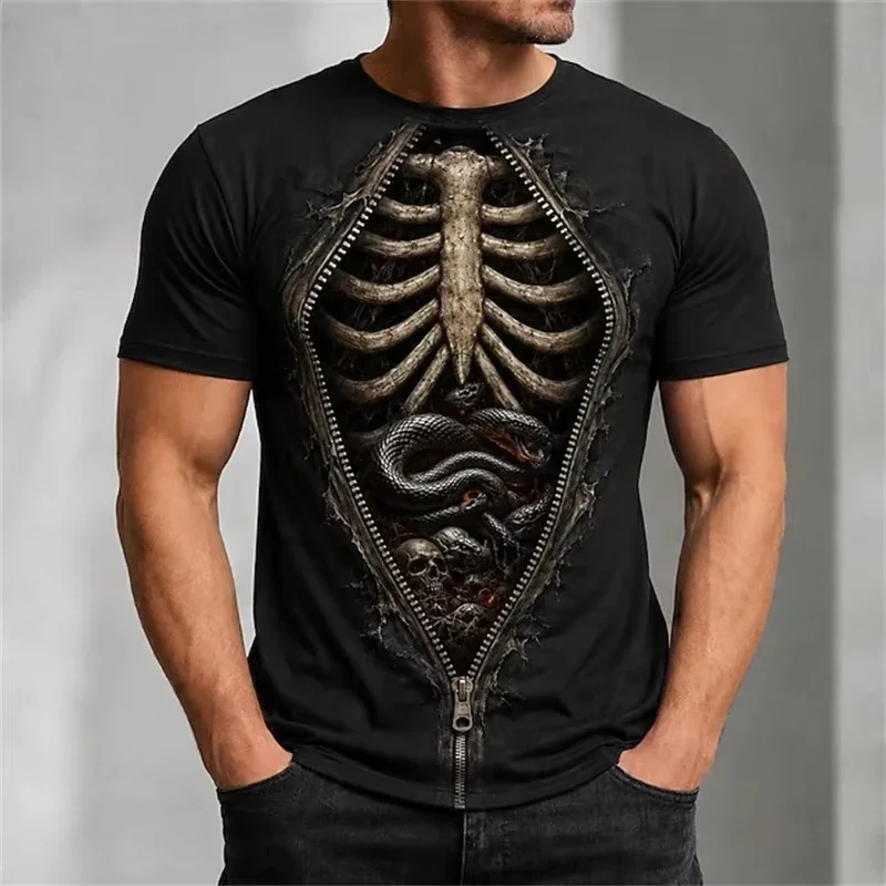 Men's Short-Sleeve T-Shirt with Horror-Themed 3D Print Full Moon Ravens Halloween Party T-shirt