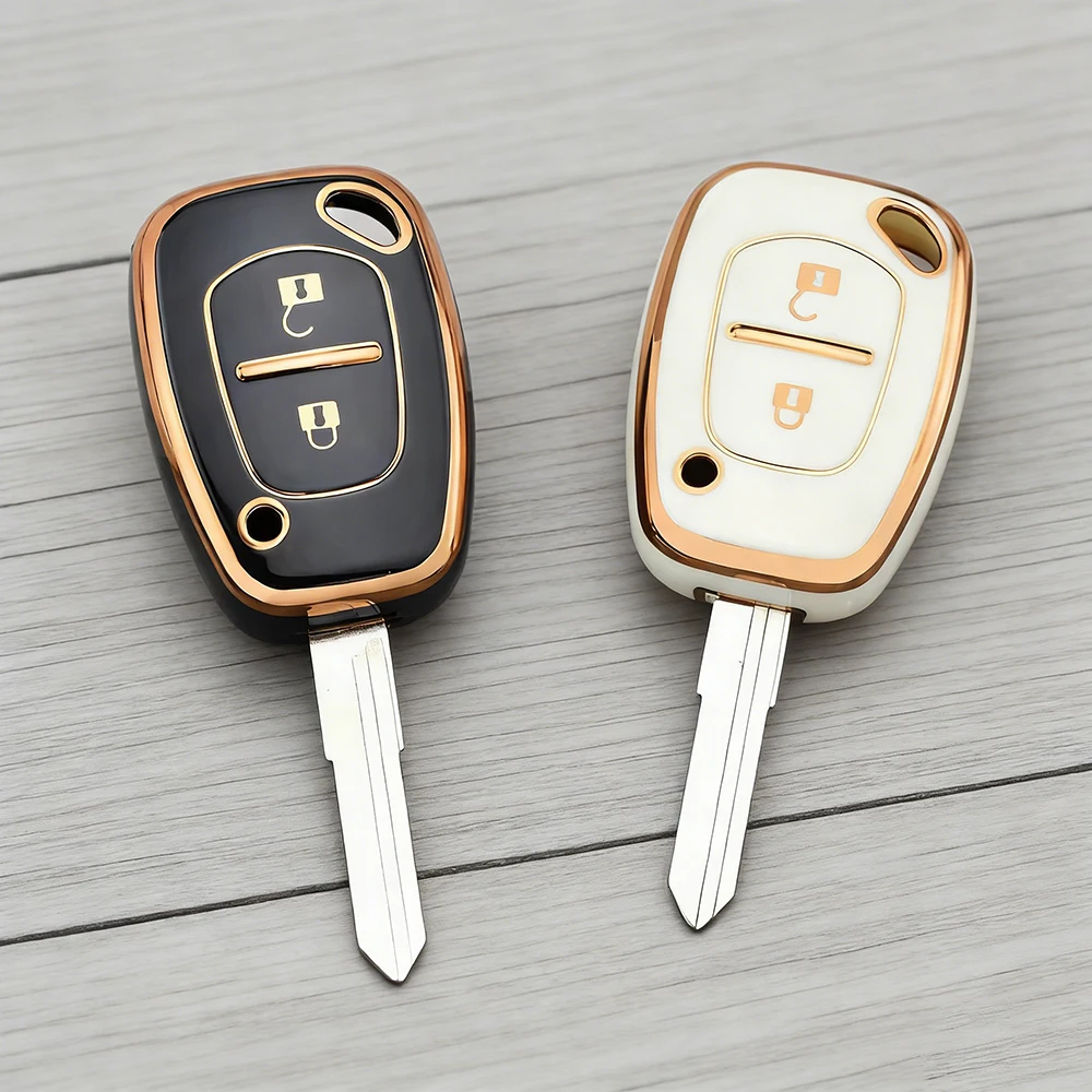 Car Key Case For Renault Kangoo Movano Vauxhall Trafic Opel Vivaro - 2 Buttons TPU Anti-Scratch Protective Cover With Key Chain