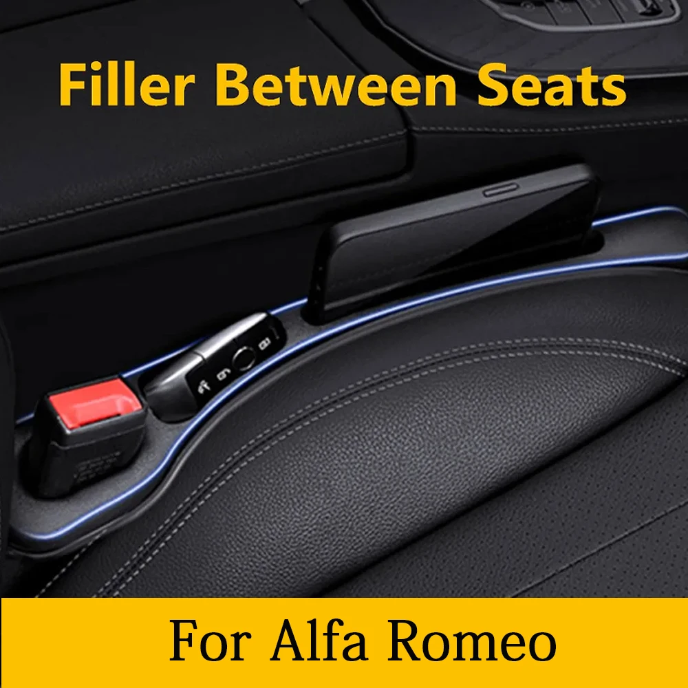 2PCS Car Seat Gap Filler Between Seats Crevice Interior Decoration For Alfa Romeo Stelvio MiTo 159 Giulia Giulietta Accessories