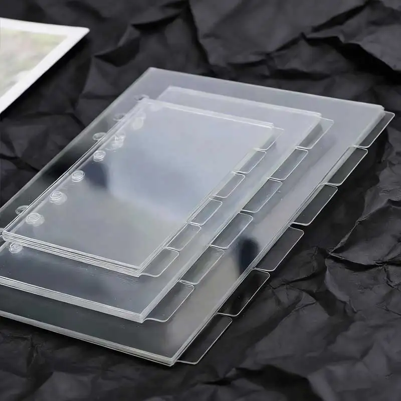

6Pcs...A6A7 Transparent Acrylic Index Divider Page Loose leaf Index Page Replacement Core Ultra Transparent 6 Ear Divider