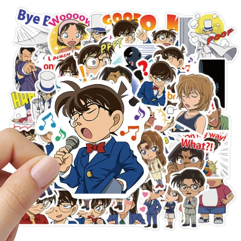 50PCS Cartoon Anime Detective Conan Stickers Notebook Mobile Phone Case Refrigerator Guitar Decoration Stickers Wholesale