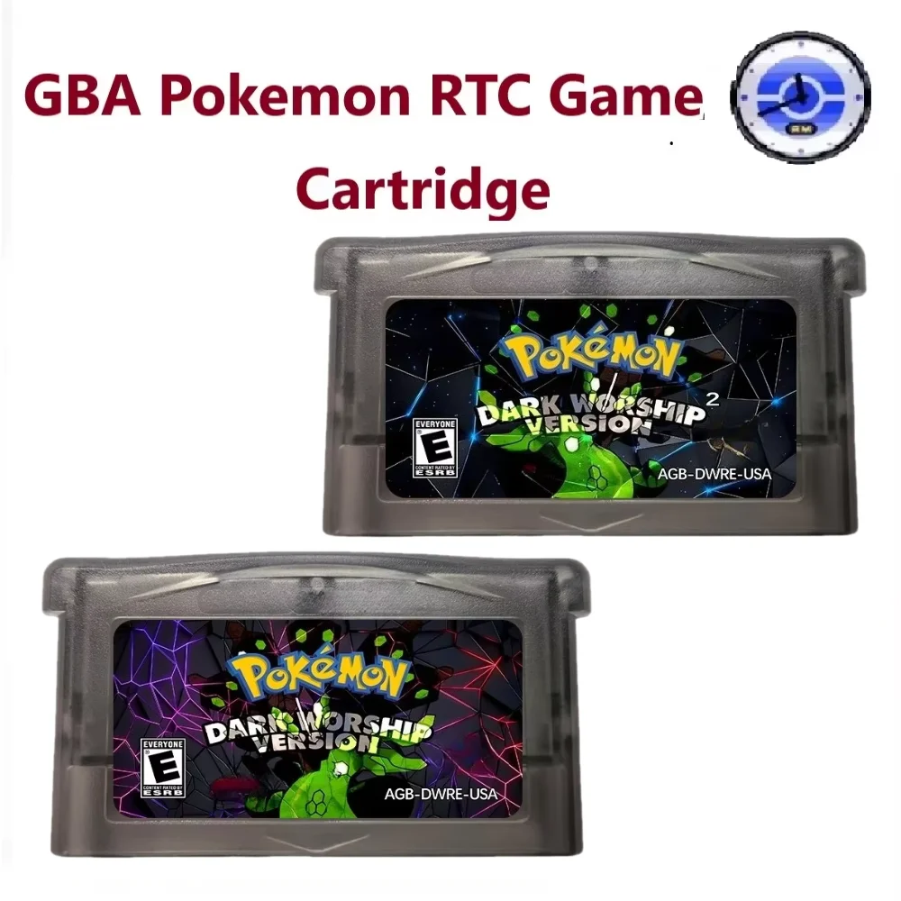 

GBA RTC English Game Cartridge Pokémon Dark Worship Light Platinum Dark Violet ROM Modified Flash Cartridge for GBA