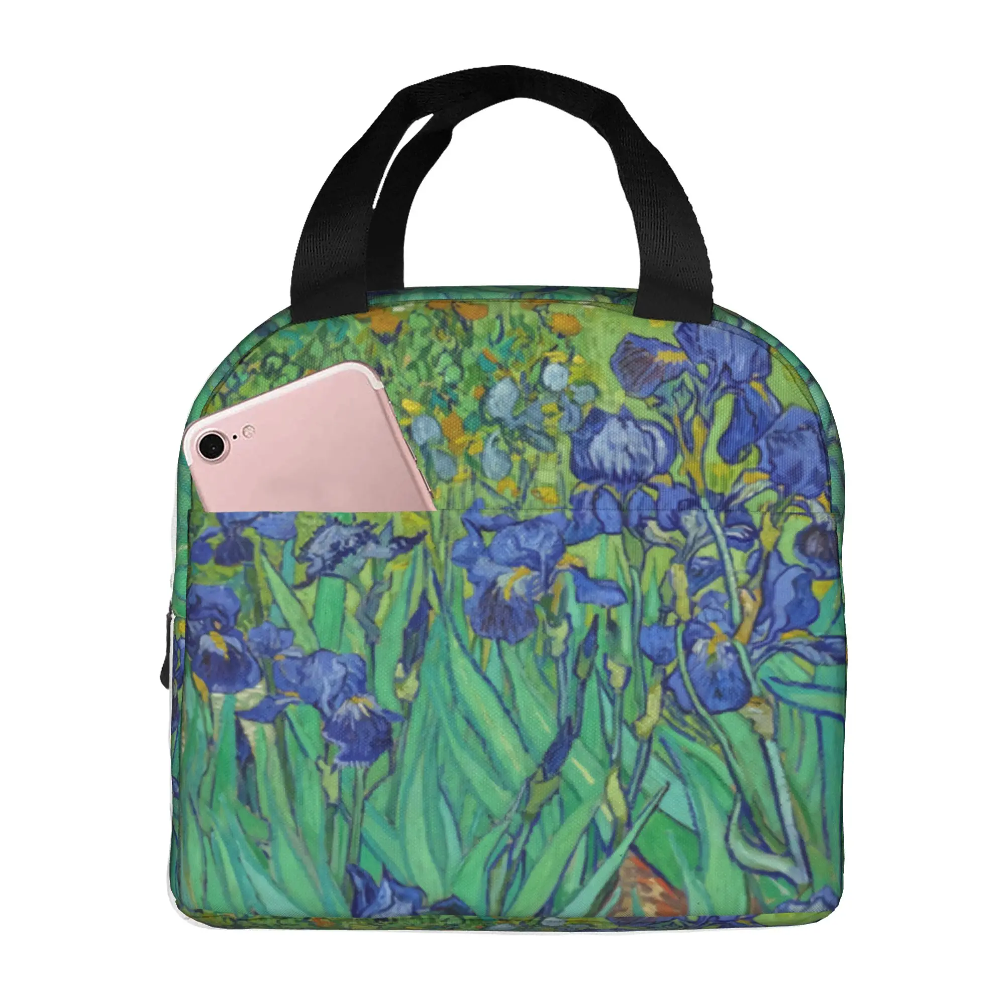 bolsas-termicas-vincent-van-gogh-para-piquenique-ao-ar-livre-pintura-de-flores-caixa-termica-a-prova-d'agua-bento-box-mulheres-homens