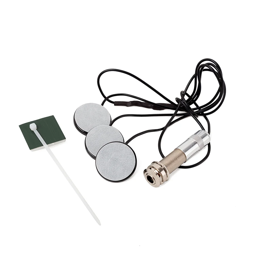 1Set Active Endpin Preamp Equalizer Piezo Pickup Gitar Akustik Hitam Senar Nilon Baja Berkualitas Tinggi Terlindung Rendah Kebisingan