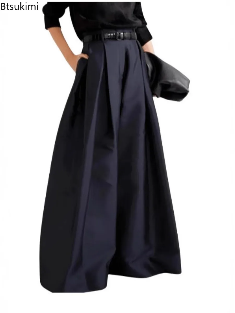 2026 Women's Fashion Solid High Waisted Wide Leg Suit Pants Spring Loose Casual Simple Trousers Street Retro Floor Length Pants