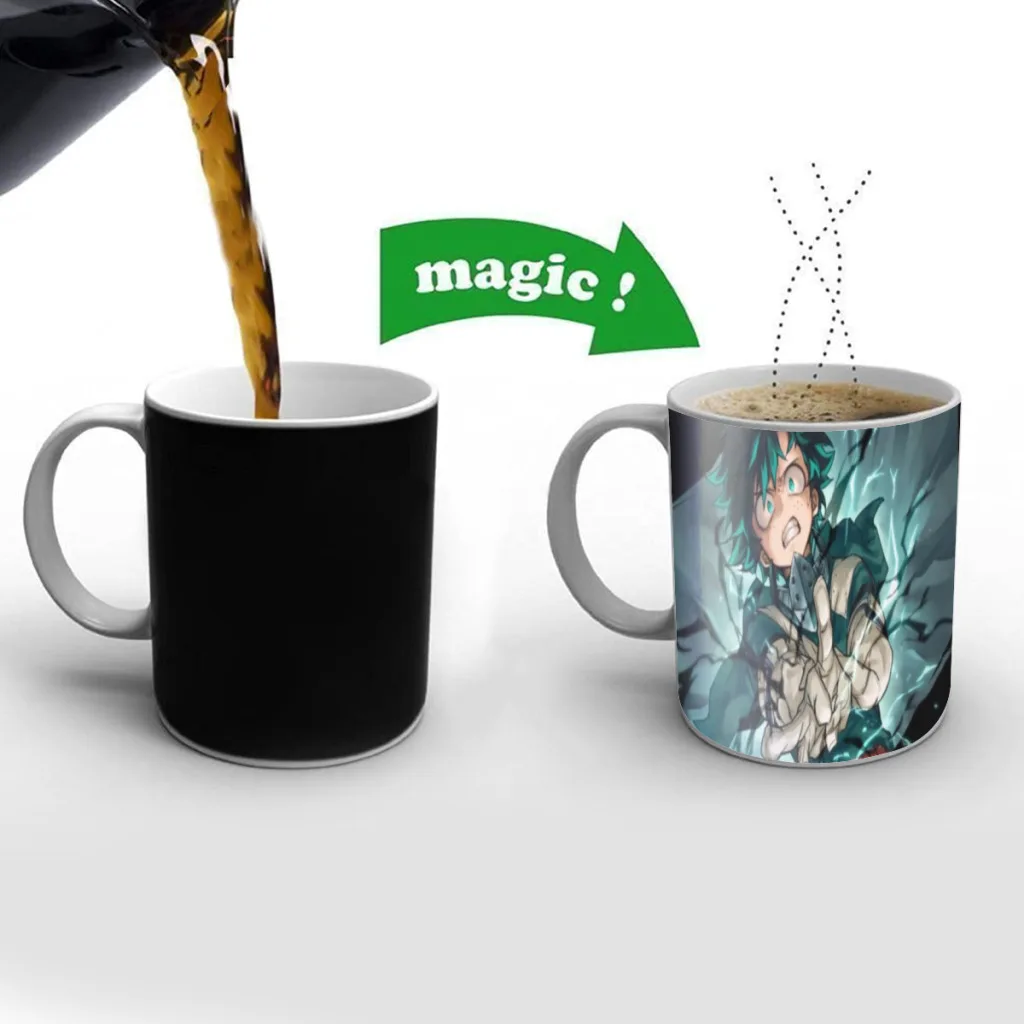 My Hero Academia Mugs Cup Changing Color Magic Mugs Heat Sensitive Tea Cup Coffee Mug Gift Mug Drop Shipping