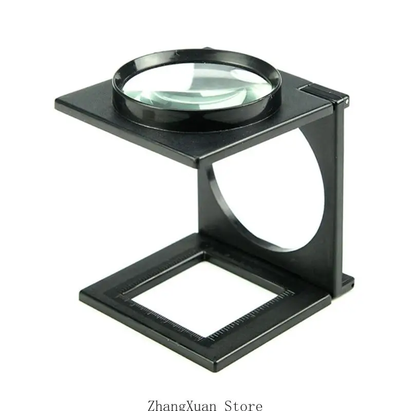 Plastic Magnifier Fabric Glass Linen Tester Loupe with Scale Textile 3XUF