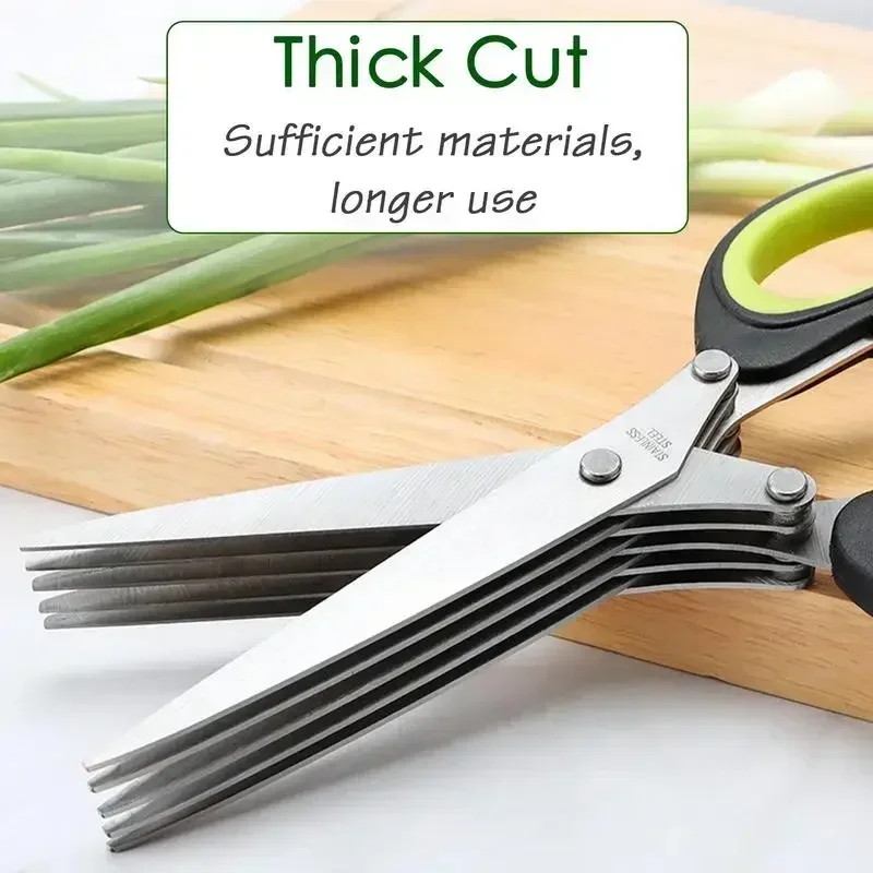 Kitchen 5 For Stainless Layer Cutting Cutter Multi Scallion Cutter Shears Steel Spices Blade Cilantro Chive Scissor Laver Herb