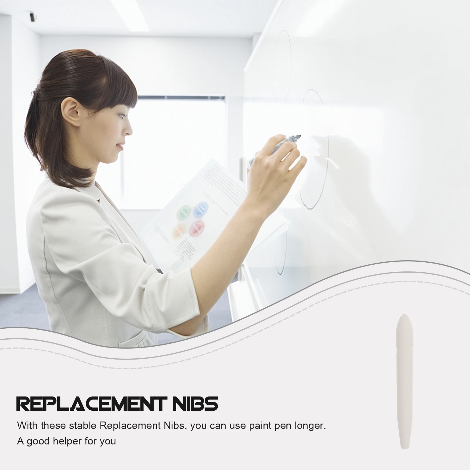 

20 шт. сменные наконечники для ручек, пустая краска, многоразовые наконечники, маркеры, замечательные наконечники, белые