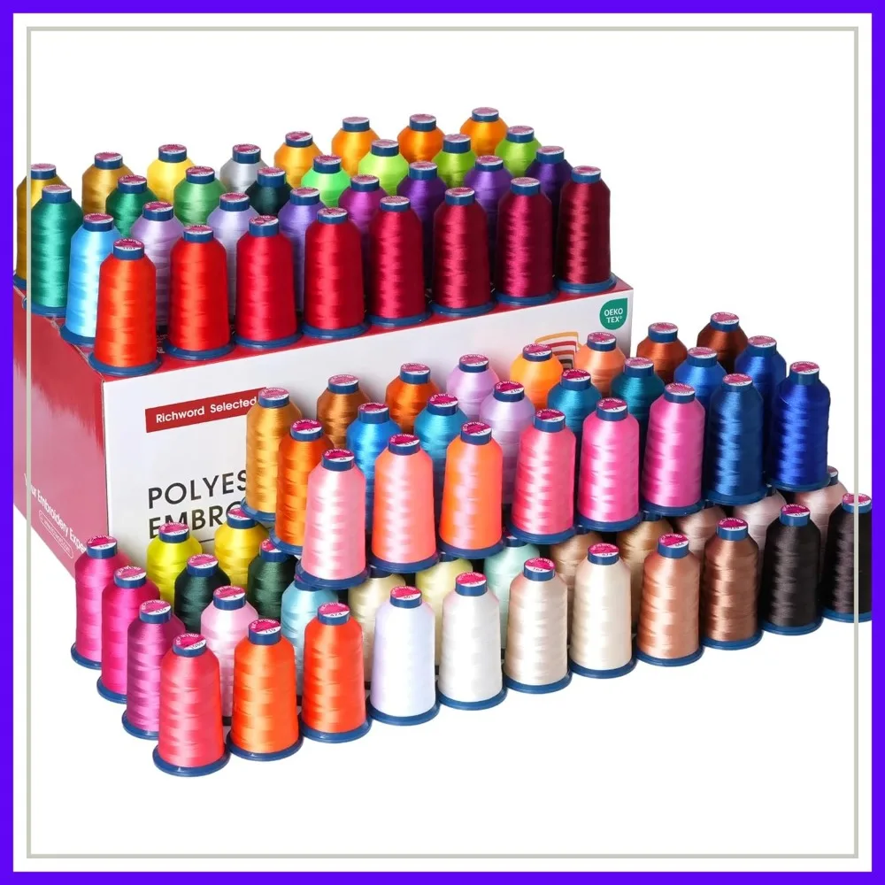 

100 Colors Polyester Embroidery Thread Kit, 40WT 4000M Each Cone for Sewing Machine