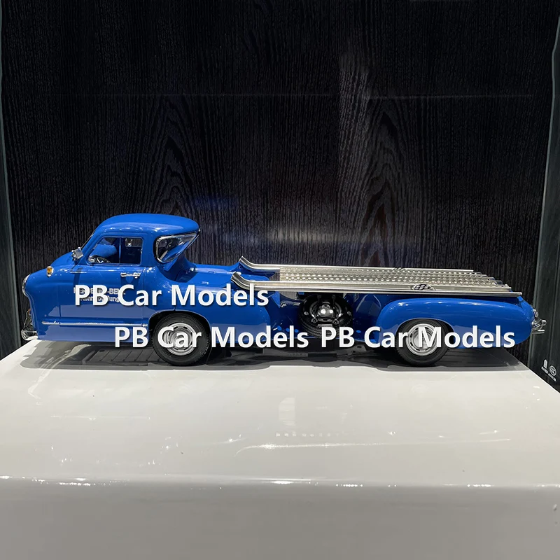 IVY Blue Miracle 1:18 Trailer Transport Car Renntraporter Alloy Car Model