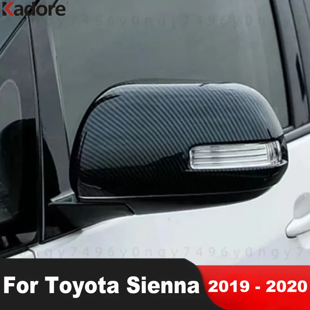 

Накладка на зеркало заднего вида для Toyota Sienna 2019 2020, боковое зеркало из углеродного волокна, накладка на рамку, аксессуары