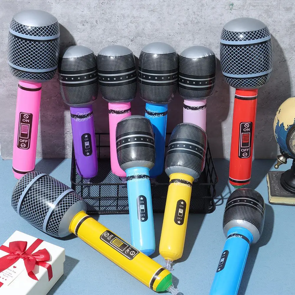 12Pcs Hot Sale Birthday Decoration Role Play Stage Photo Props Inflated  Blow Up Inflatable Microphones