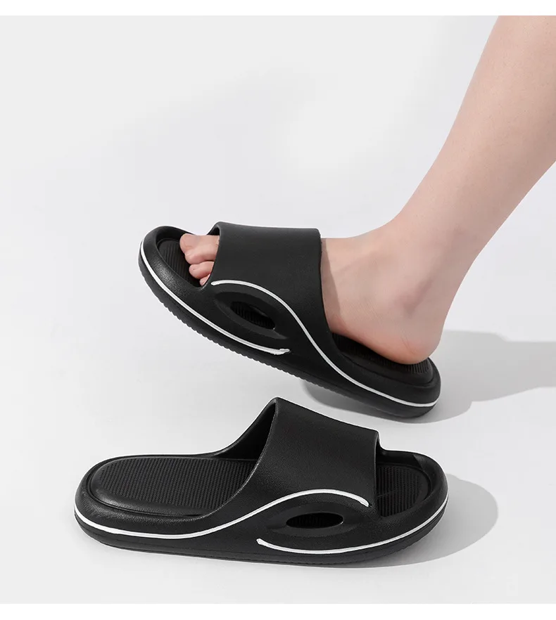 Damen-Slip-On-Sandalen, rutschfeste, behandelte Basis – atmungsaktive Sohle mit Belüftungsöffnungen für ganzjährigen Komfort, leichte Heimschuhe