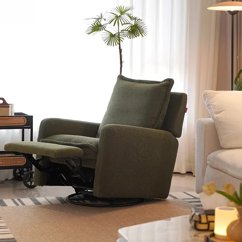Factory Direct Compatible withCZ Creme Wind Einzelstuhl moderne einfache Wohnzimmer faul Balkon rotierende Freizeit Liege Wohnzi
