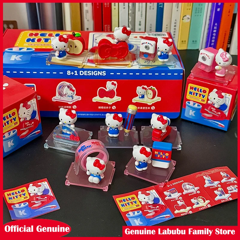 Originale Hello Kitty Fun Cancelleria Serie Micro Box Kt Cat Blind Box Decorazione da scrivania Ornamento Regalo Ornamento Bambola Scatola a sorpresa Regalo