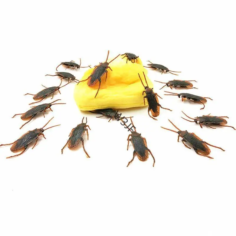 

W3JF 12pcs новичок трюк игрушки Bugs Funny Sdik Tockroach Halloween Party Supplies