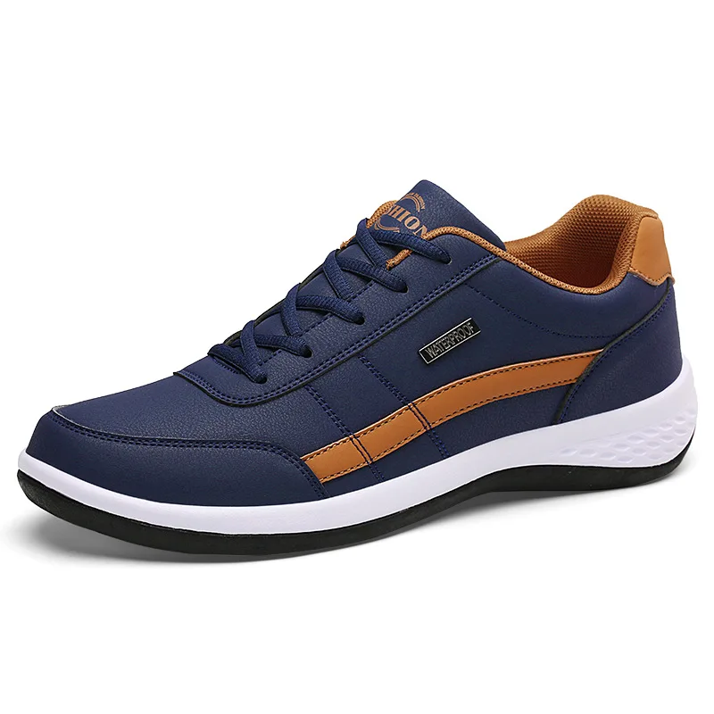 Zapatillas de tenis al aire libre para hombre, zapatos de entrenamiento de PU con cordones, informales, a la moda, de talla grande, cómodos, vulcanizados, Shoes39-48