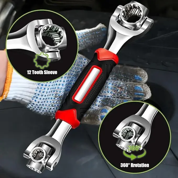 

Многофункциональный гаечный ключ, 1 шт., торцевой ключ с вращающейся на 360 градусов головкой — идеально подходит для мебели, автомобилей, лодок и т. д.