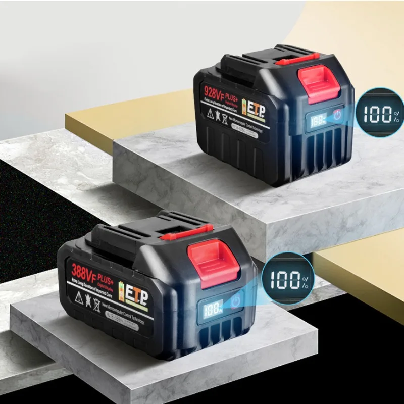 

18V/21V Upgraded 928VF 388VF Plus Rechargeable Li-lon Battery with LED Power Display for Electric Power Tool Battery