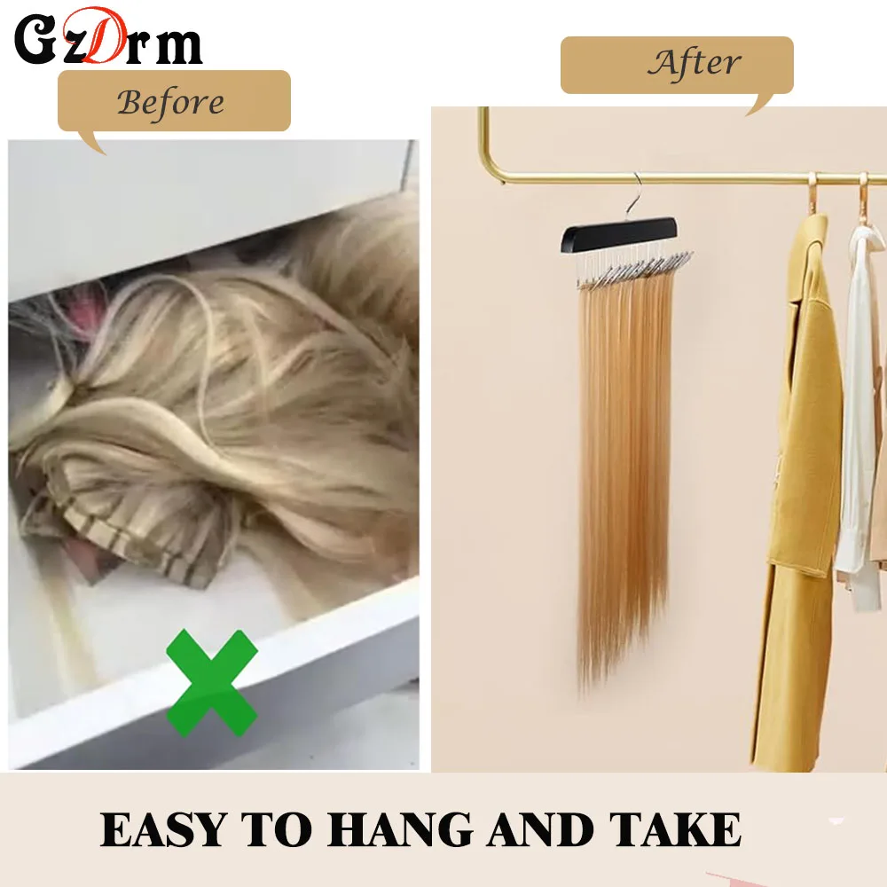 Hair Extension Holder, Hair Extension Hanger for Hanging Hair Extensions Braiding Hair Rack for Extra Wide Weft Hair Holder Hang