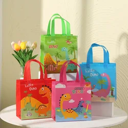 4/8pcs Cartoon Dinosaur Non-Woven Tote Bags Cartoon Dino Candy Bag Kid Birthday Party Baby Shower Decorations Snacks Gifts Bags